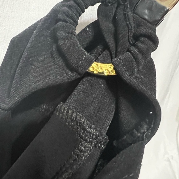 Veronika Poliit Unique Design Black Jumper Floral Pattern Straps Hood Belt Small - Picture 7 of 11